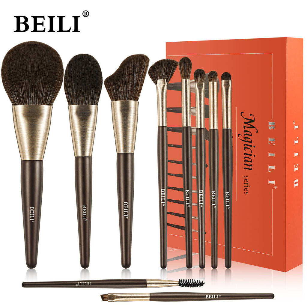 Set de 10 brochas de maquillaje de lujo Baili,