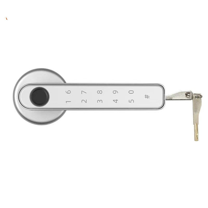 Puerta de cristal para habitación, puerta de madera interior, cerradura con huella dactilar, cerradura Bluetooth