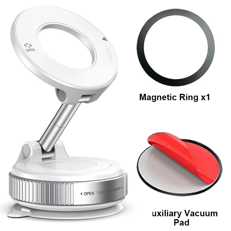 Soporte magnético para teléfono de coche con ventosa mecánica giratoria de 360° y soporte universal para navegación.