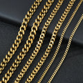 Collar tipo gargantilla de acero inoxidable con eslabones cubanos de 3 a 7 mm para hombre.