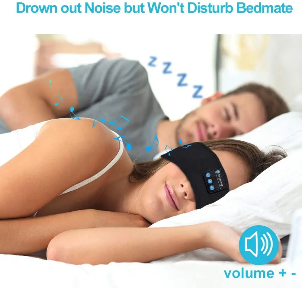 Auriculares para dormir, diadema deportiva, fina, suave, elástica, cómoda, auriculares inalámbricos para música, antifaz para dormir de lado.