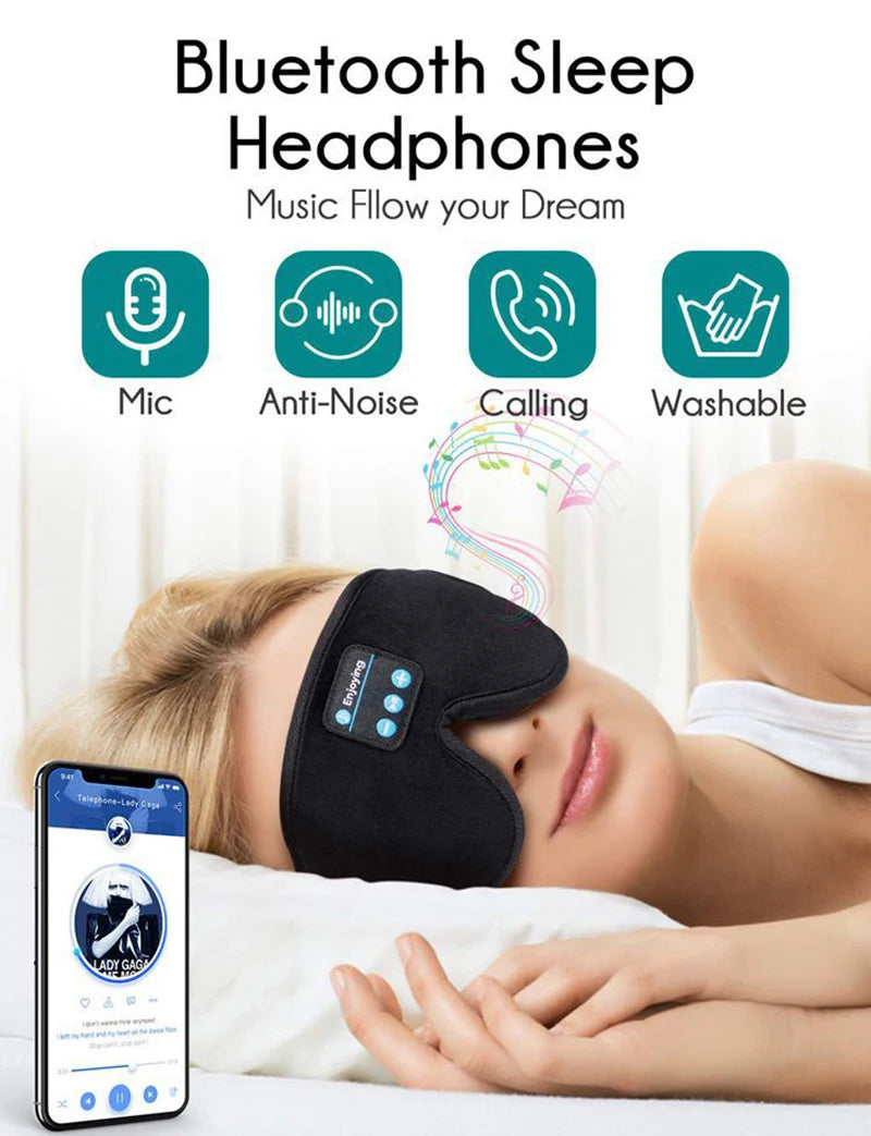 Auriculares para dormir Antifaz para dormir con forma de copa contorneada 3D