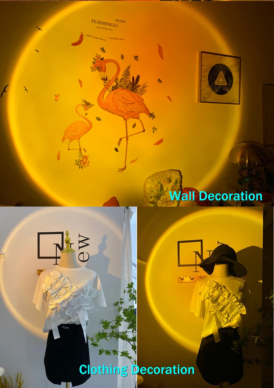 Lámpara USB con efecto atardecer, proyector de atardecer, luz ambiental.