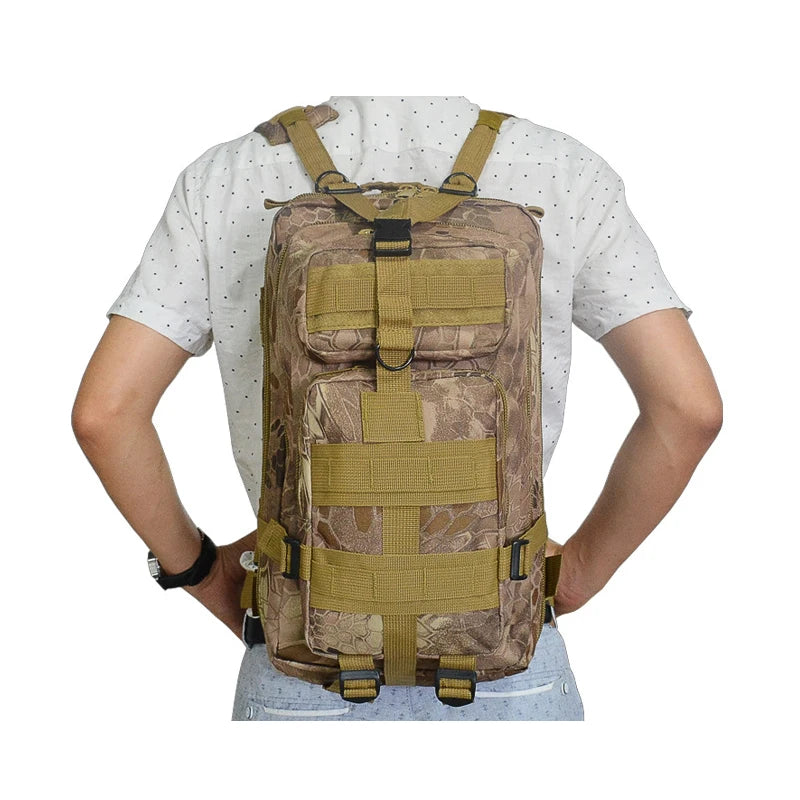 Mochila táctica 3P de 20-25 litros, nailon 1000D, para actividades al aire libre, senderismo, camping, viajes, pesca, caza, con sistema Molle. Mochilas deportivas.