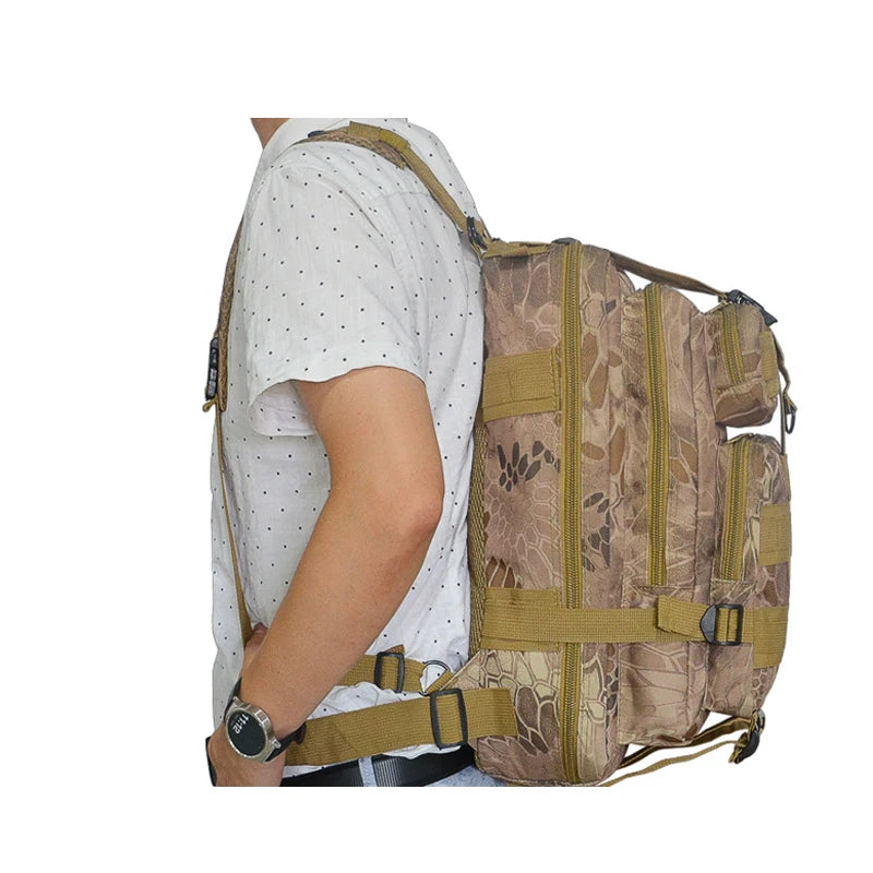 Mochila táctica 3P de 20-25 litros, nailon 1000D, para actividades al aire libre, senderismo, camping, viajes, pesca, caza, con sistema Molle. Mochilas deportivas.