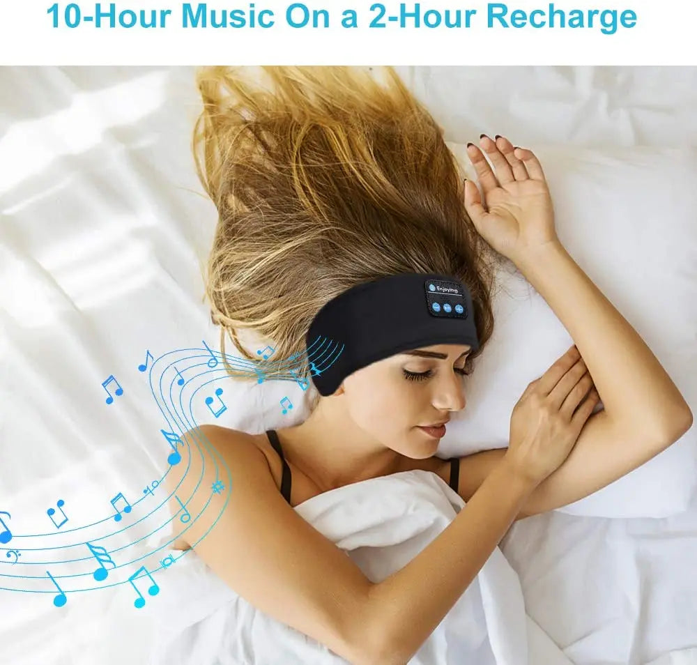Auriculares para dormir, diadema deportiva, fina, suave, elástica, cómoda, auriculares inalámbricos para música, antifaz para dormir de lado.