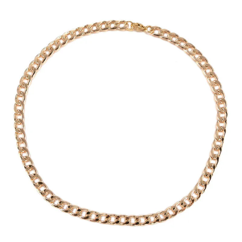 Collar tipo gargantilla de acero inoxidable con eslabones cubanos de 3 a 7 mm para hombre.