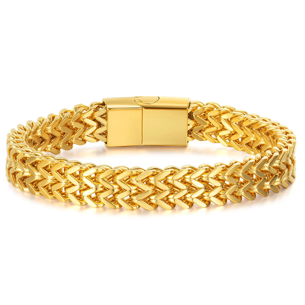 Pulsera cubana de moda para hombre, pulsera de acero inoxidable para mujer, pulsera unisex para pareja, cadena de muñeca, joyería