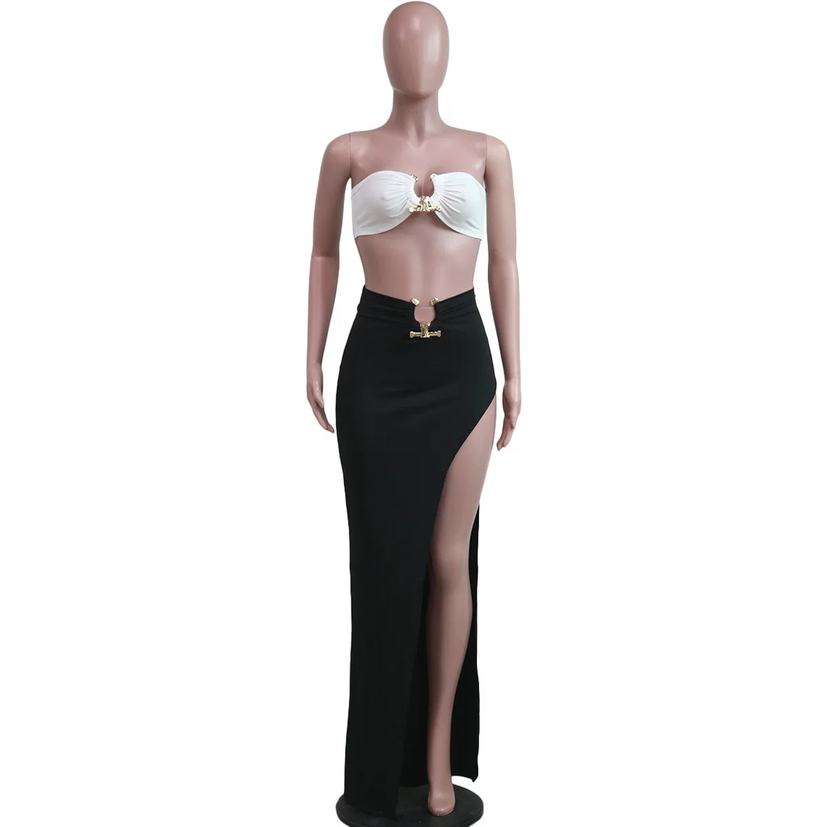 Traje de falda asimétrico y sexy para mujer, estilo casual europeo y americano, ideal para la playa.