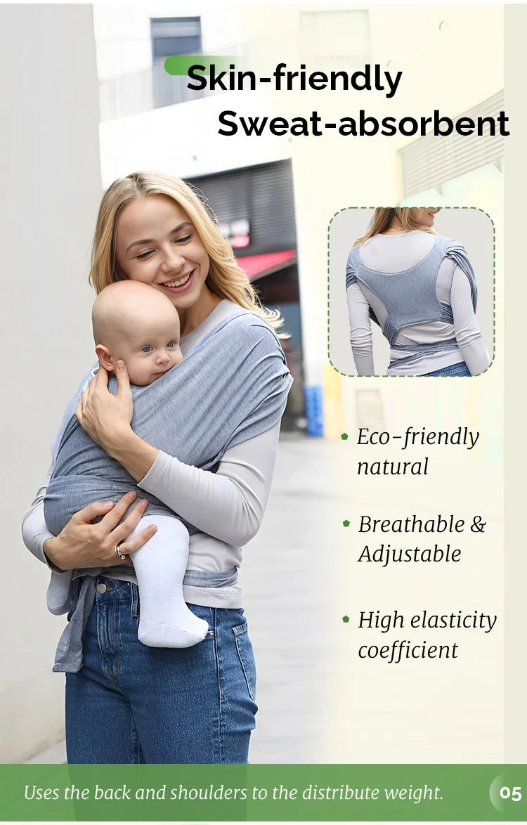 Mochila portabebés ergonómica para recién nacidos con correas tipo mochila, ideal para la crianza al aire libre, con soporte en forma de X y cómoda.