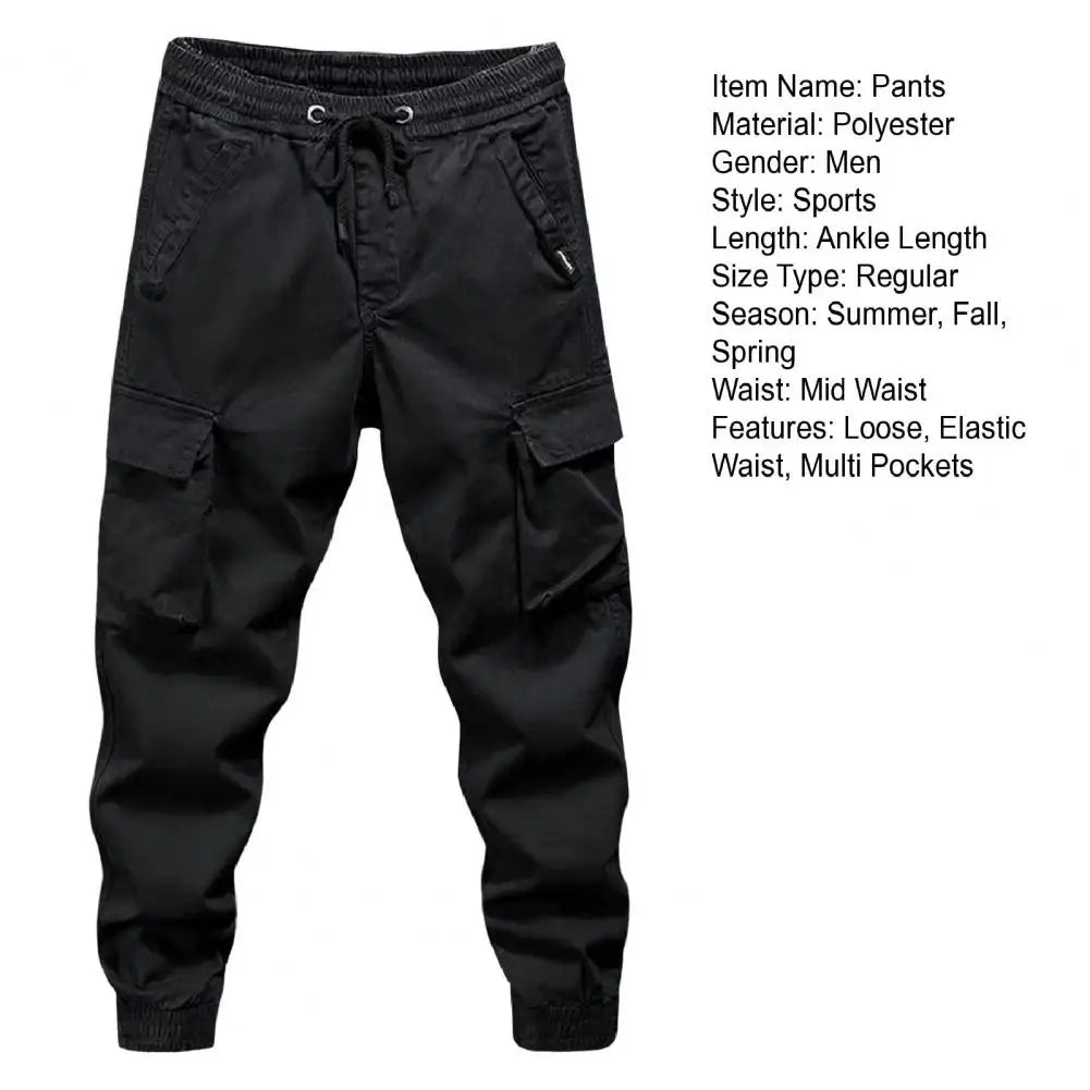 Pantalones deportivos para hombre, tallas M-5XL, estilo cargo, con cordón.
