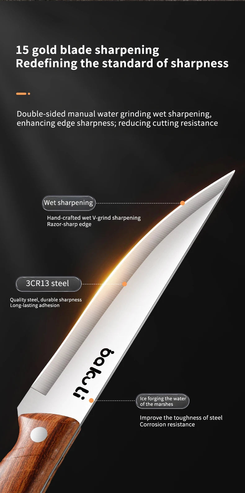 Nuevo cuchillo deshuesador profesional, cuchillo de chef con hoja ultra afilada de acero inoxidable de alto contenido de carbono para herramientas especiales de cocina de carnicero.