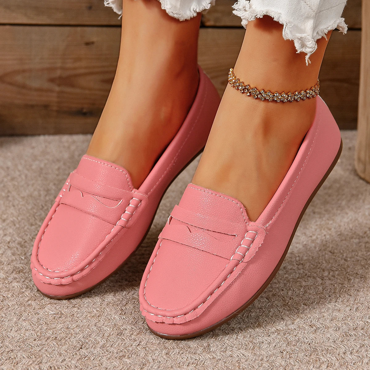 Zapatos planos para mujer, cómodos, ligeros, a la moda, mocasines, ideales para primavera y otoño, zapatillas casuales de suela fina, zapatos para exteriores para mujer.