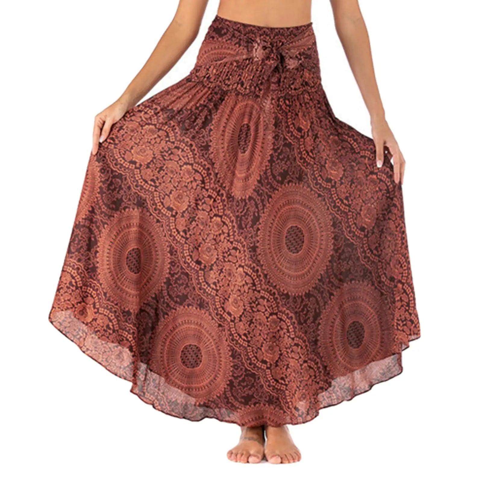 Faldas de moda para mujer con estampado floral, cintura elástica y falda tipo disfraz.