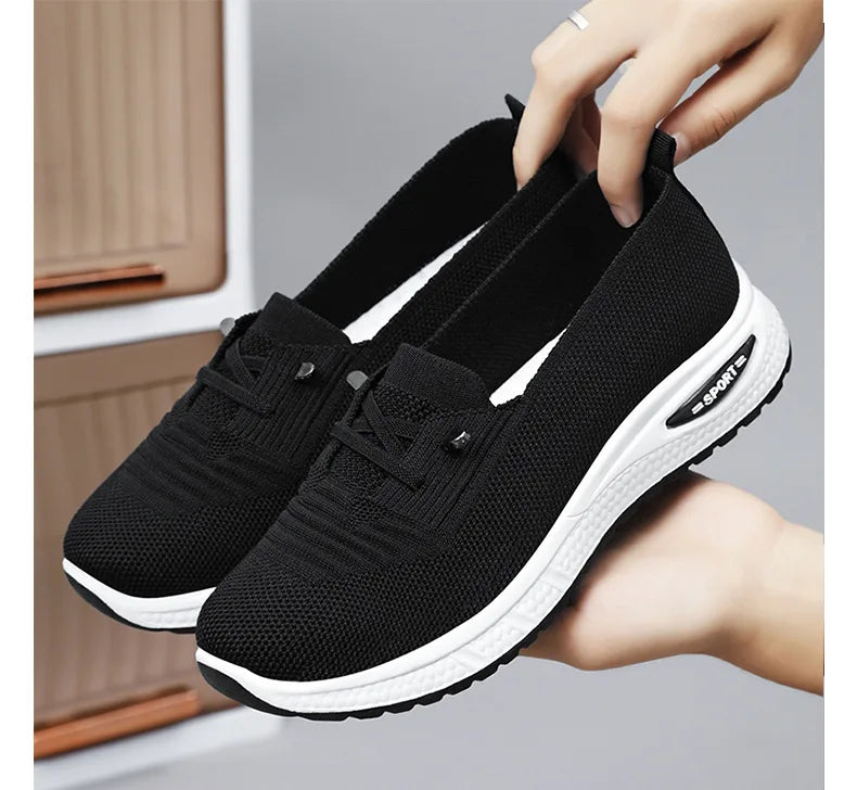 Zapatillas deportivas casuales para mujer 2025, transpirables, de malla, con suela gruesa. Precio asequible. Envío gratuito