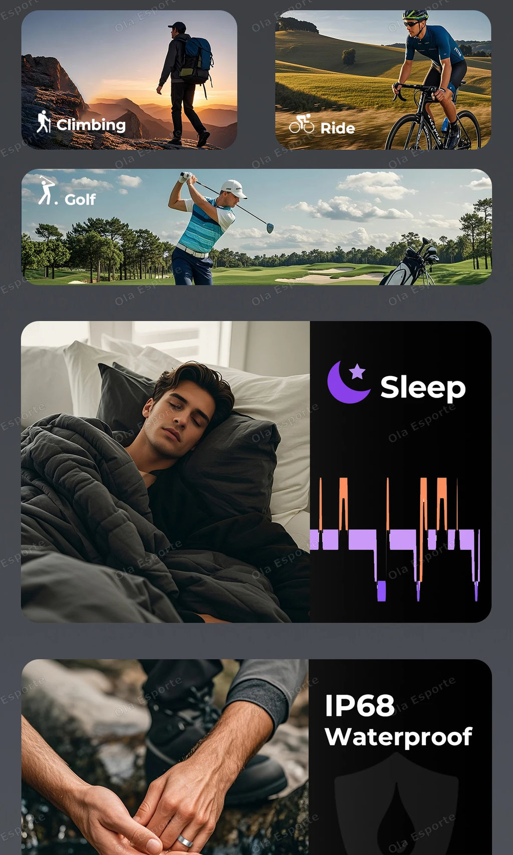 Anillo inteligente para hombres y mujeres con control de cámara, monitor de frecuencia cardíaca y oxígeno en sangre. Resistente al agua IP68 y 5ATM. Modo multideporte.