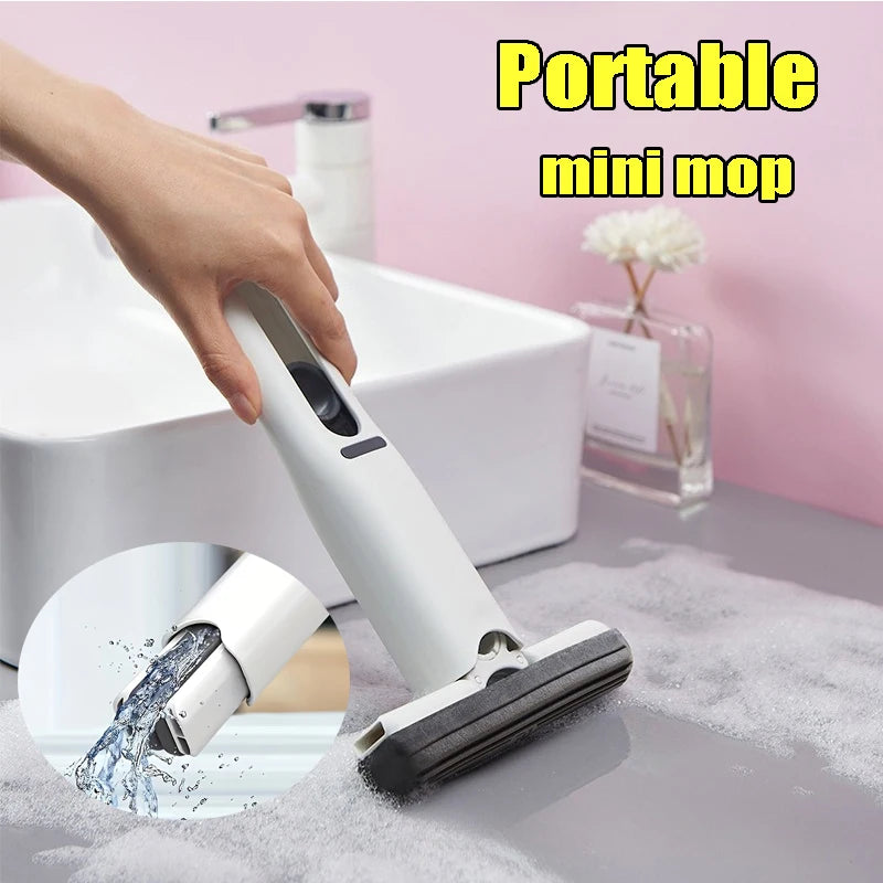 Mini fregona plegable de gran potencia con esponja para limpieza del hogar. Fregonas autoescurribles para suelos, escritorios, ventanas y coches.