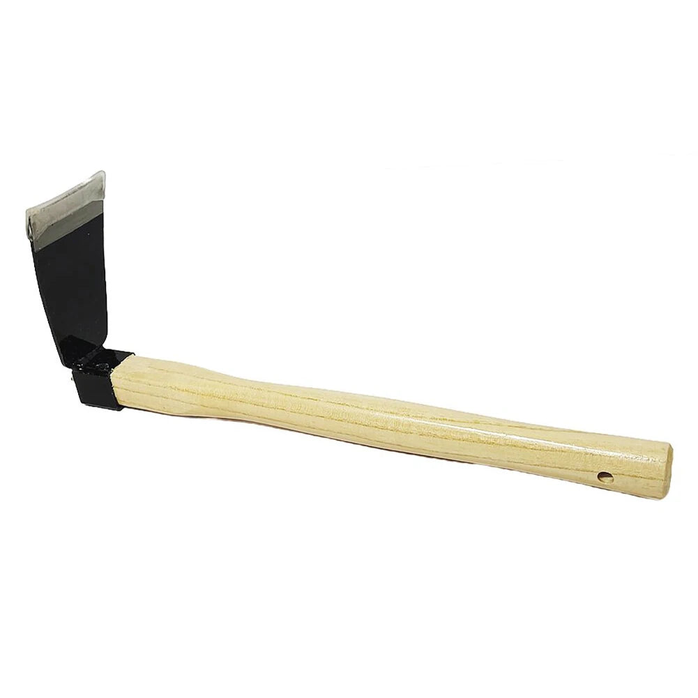 Rastrillo de mano para jardín con mango de madera, azada de doble propósito, azada y cultivador para cavar, desherbar, jardinería y cultivo.