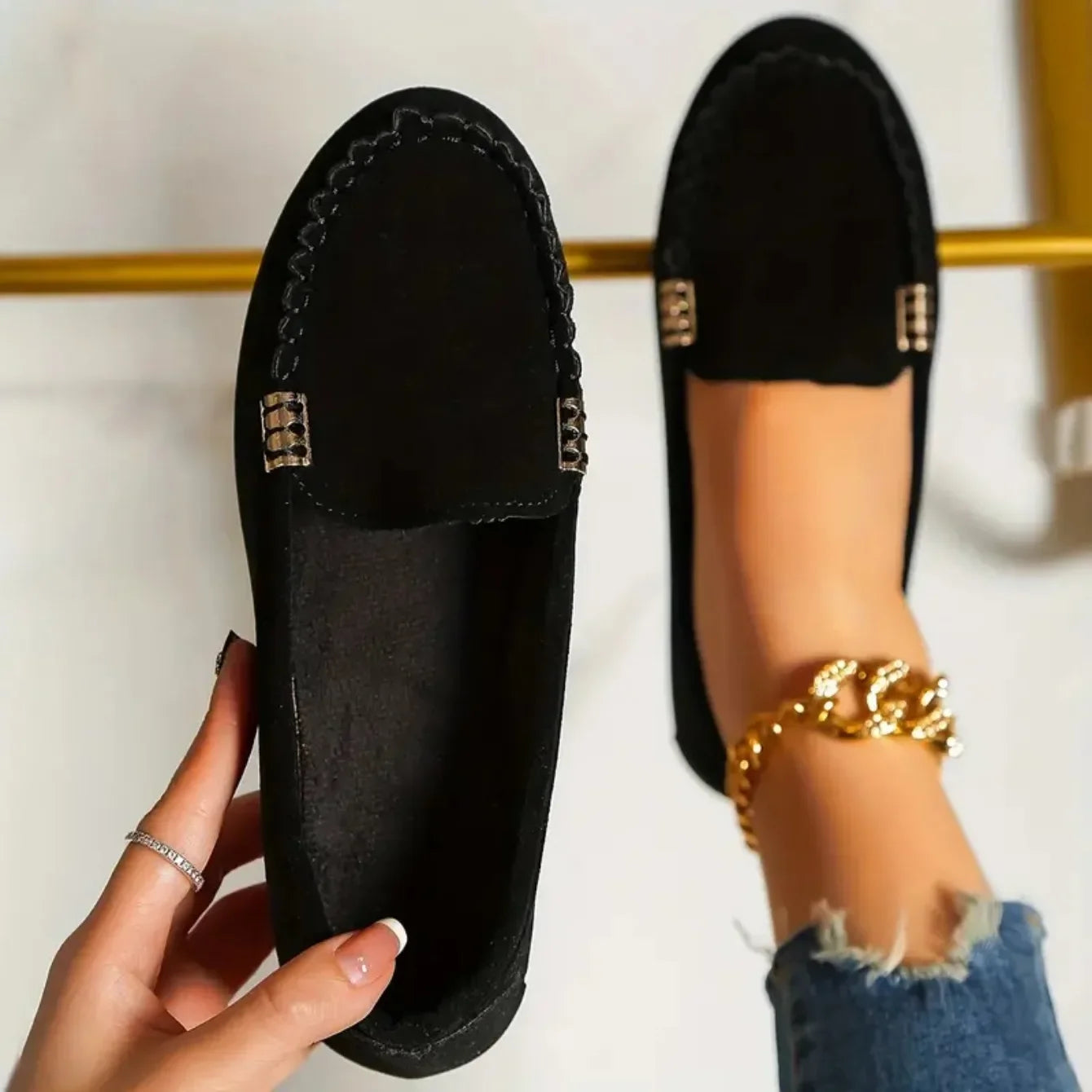 Zapatos planos para mujer, nuevos, casuales, ligeros, tipo mocasín, modernos, versátiles y cómodos, estilo Mary Jane para mujer.