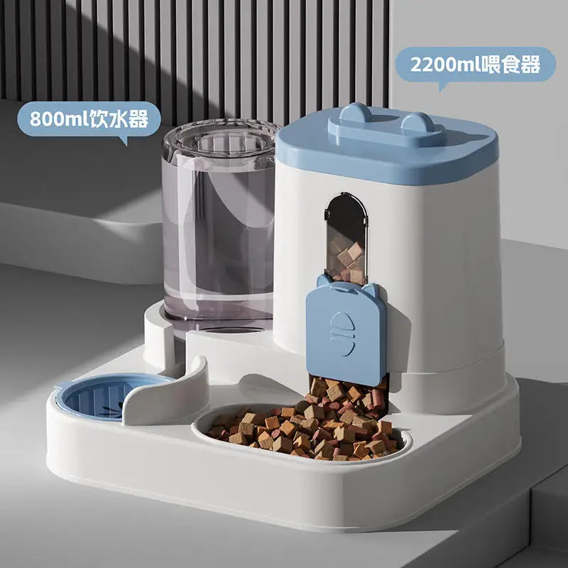 Comedero y bebedero automático para perros y gatos: diseño por gravedad, a prueba de fugas y derrames, antideslizante, fácil de limpiar, con comedero incorporado
