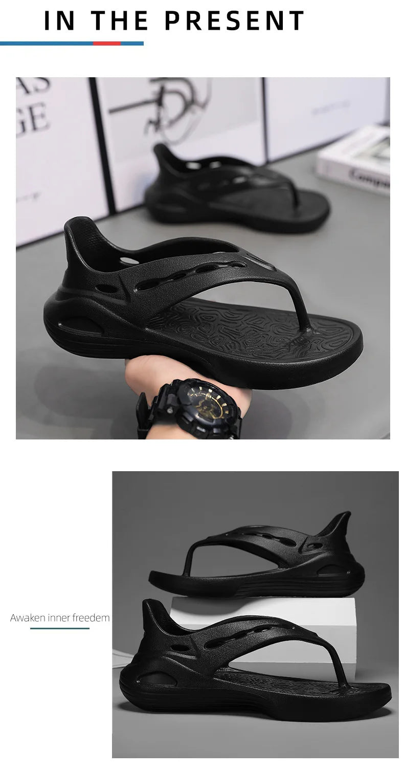 Sandalias deportivas para mujer, chanclas planas de verano, cómodas, informales, sin cordones, con plataforma ligera y diseño hueco.