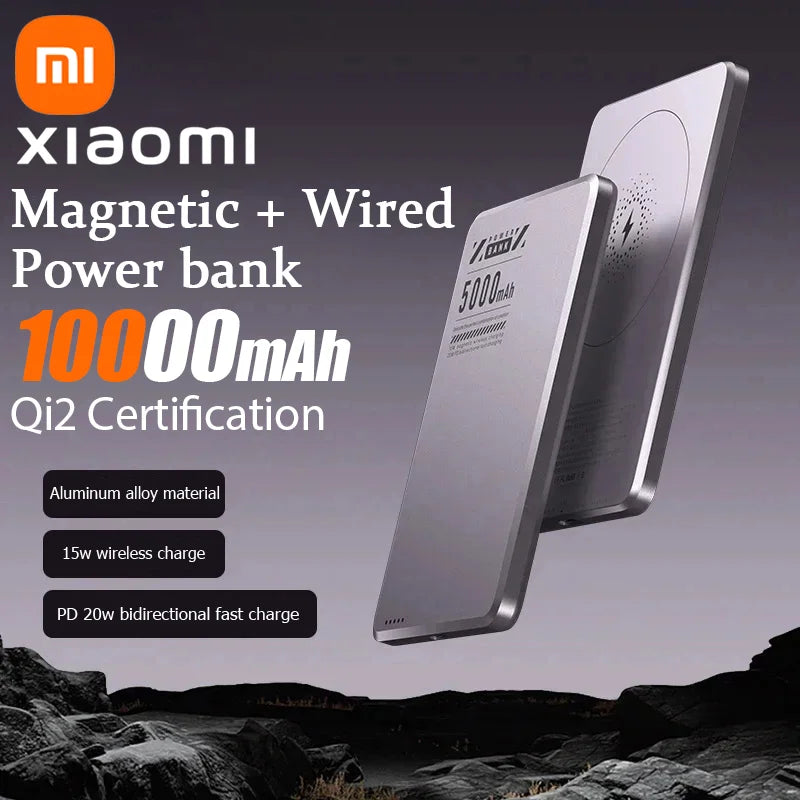 Xiaomi Metal Magnetic Power Bank Super Fast Charging Compact Portable Mini Ultra-Thin Wireless Power Bank with Large Capacity