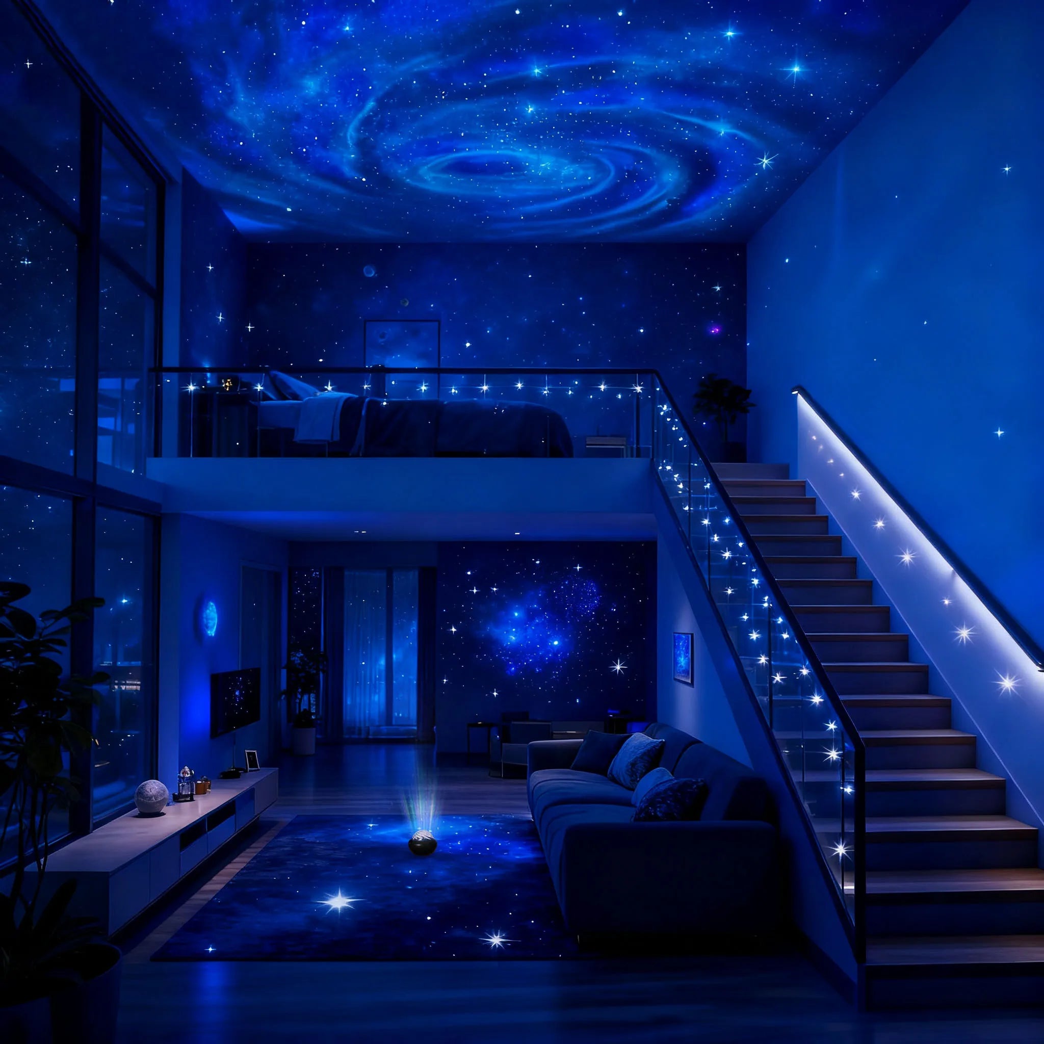 Proyector LED USB con efecto de cielo estrellado galáctico, luz nocturna, ideal para dormitorio, fiestas, Navidad y bodas. Luces decorativas para crear ambientes especiale.