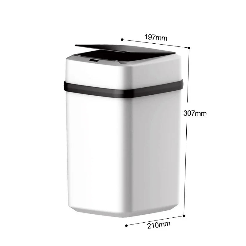 Cubo de basura automático inteligente de 13/15 litros para cocina y baño con tapa y sensor inteligente.