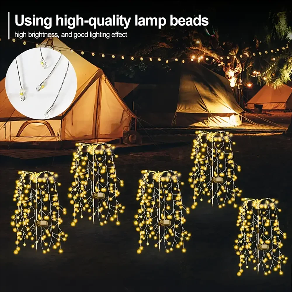 Luces solares para jardín, impermeables, con forma de petardos, ideales para patio, camino, césped, fiestas y decoración de camping.