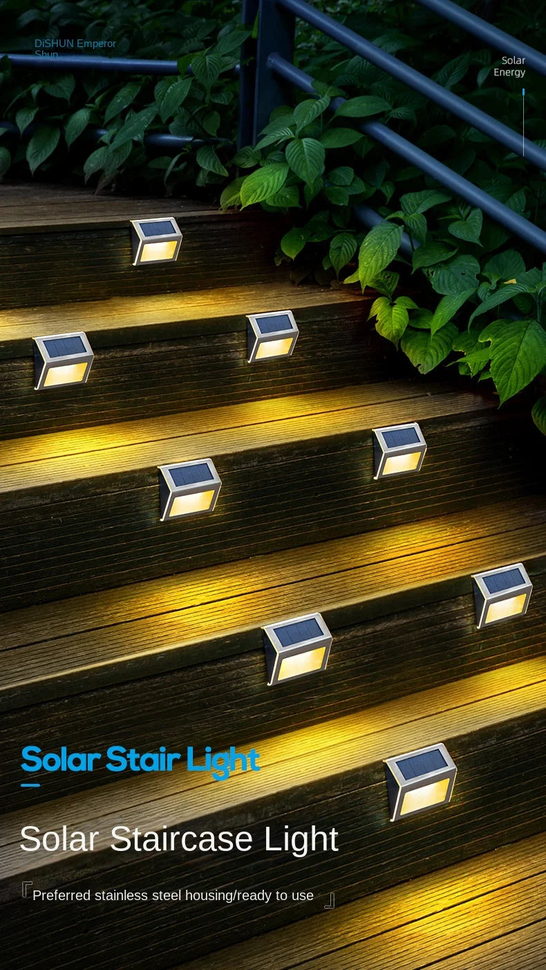 Lámpara solar de jardín para exteriores, decoración de jardín, luz para escaleras, luz para patio, luz de pared para paisaje