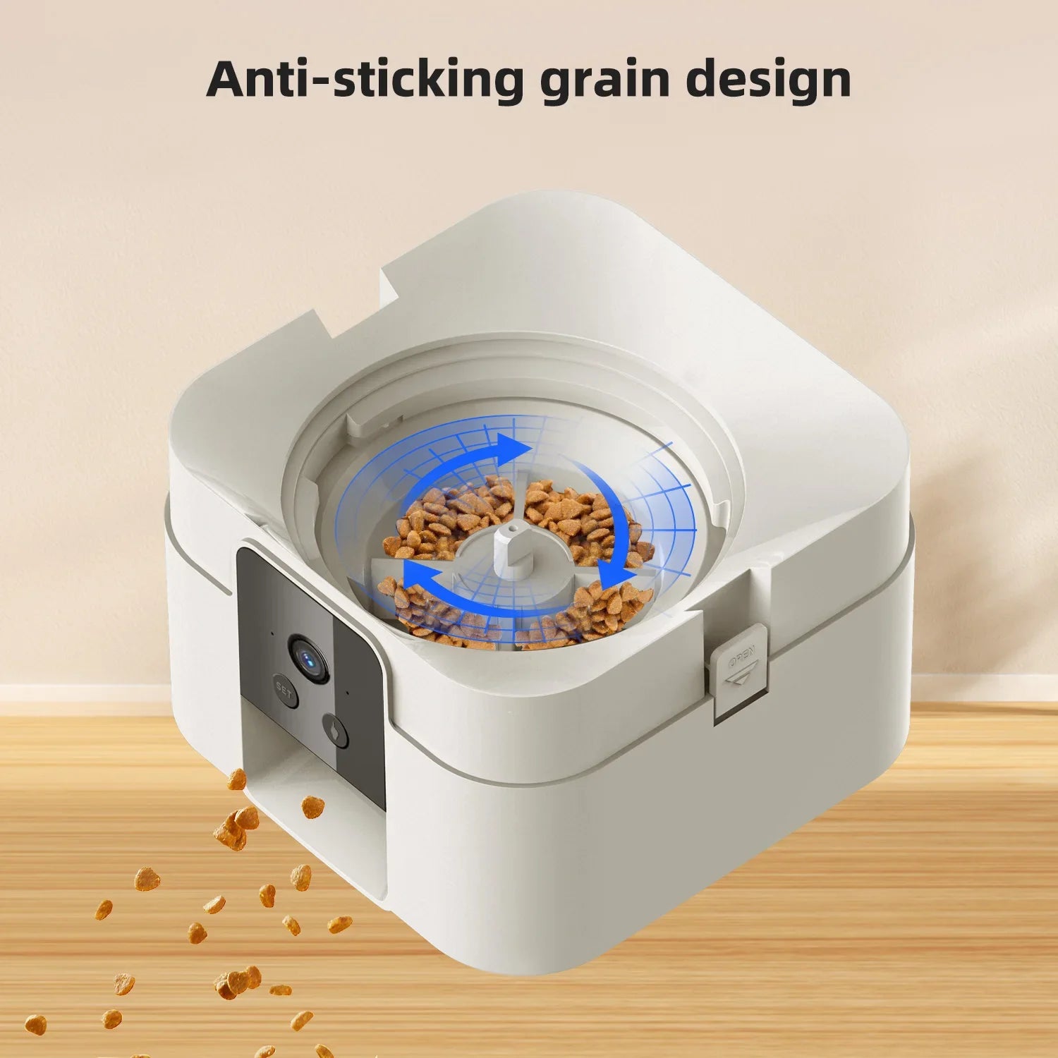 Comedero automático inteligente para mascotas de 2 litros con Wi-Fi y cámara HD 1080P, control por aplicación para alimentar a perros y gatos a distancia.