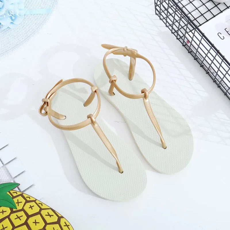 Chanclas Zapatos para mujer Sandalias Verano 2024 Pantuflas Sandalias planas Sandalias planas de lujo para mujer Chanclas romanas Sandalias Sandalias deslizantes