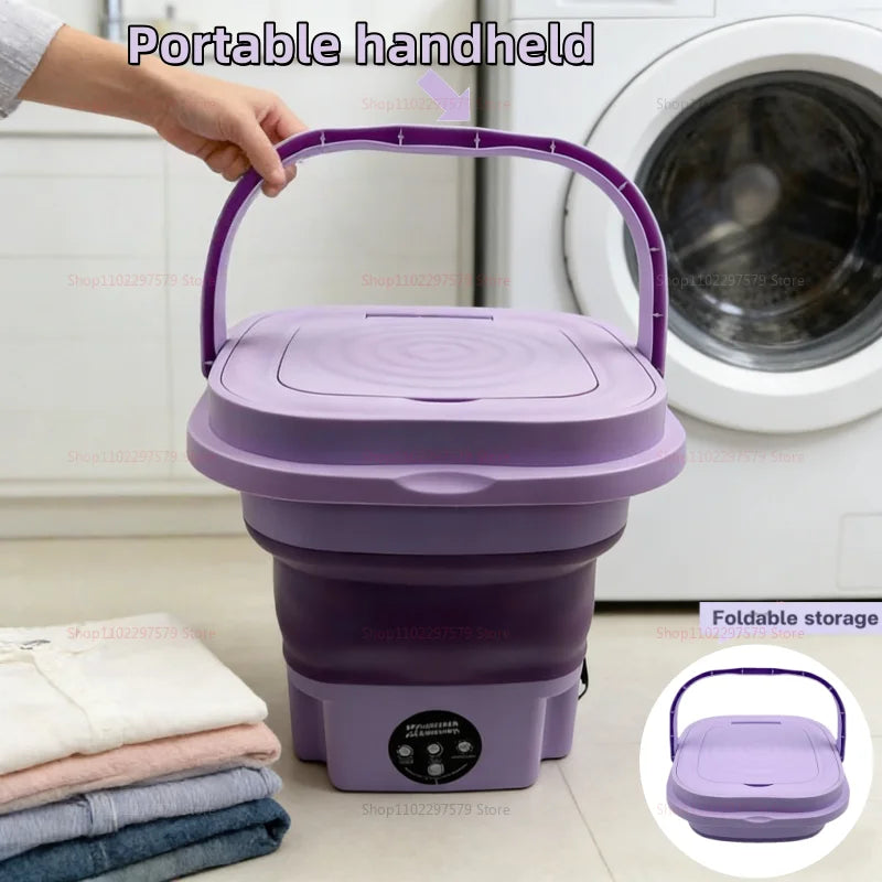 Lavadora portátil mini plegable de 8 litros con centrifugadora, lavadora compacta para calcetines y ropa interior, ideal para viajes, dormitorios y uso doméstico.