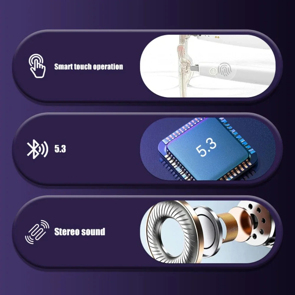 Gafas inteligentes GS03 mejoradas con cámara, grabación de vídeo, reconocimiento fotográfico por IA, traducción de llamadas por Bluetooth y asistente de voz.
