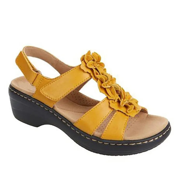 Sandalias de verano para mujer 2022, nuevas, con cuña y plataforma, ortopédicas, estilo retro romano, casuales, cómodas, con puntera abierta.