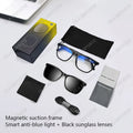 Gafas inteligentes Hot GS05 para hombre 2 en 1 con protección UV, portátiles, polarizadas, con filtro de luz azul, montura negra y lentes blancas. Gafas de sol con función de música.