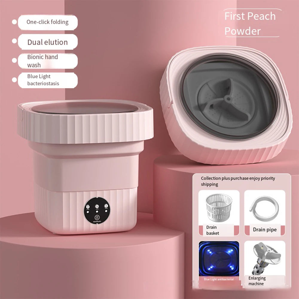 Lavadora portátil plegable de 6L y 11L con centrifugadora para ropa, ropa interior y calcetines, ultrasónica, para viajes y hogar. Mini lavadora de 110V y 220V.