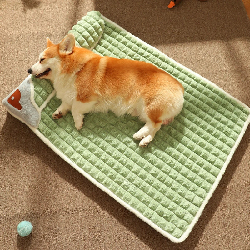 Camas relajantes para perros pequeños y grandes. Colchoneta de lujo para perros con almohada y funda extraíble. Colchoneta de espuma para mascotas. Camas suaves para dormir.