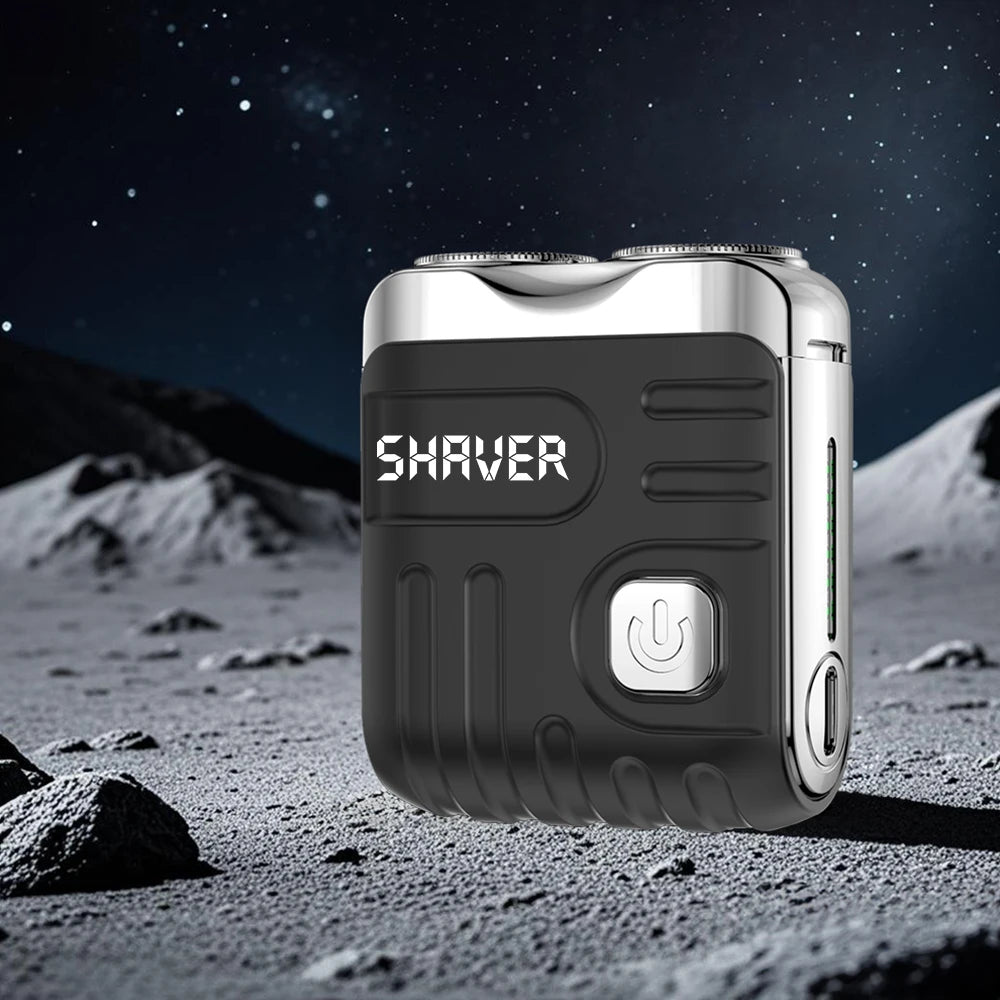 Mini afeitadora portátil para hombres, afeitado en seco, USB-C, resistente al agua IPX7, fácil de limpiar, indicador de batería.