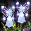 Luz solar de jardín con forma de ángel, luz solar decorativa para exteriores, impermeable, para caminos, tumbas, cementerios, regalo de condolencia