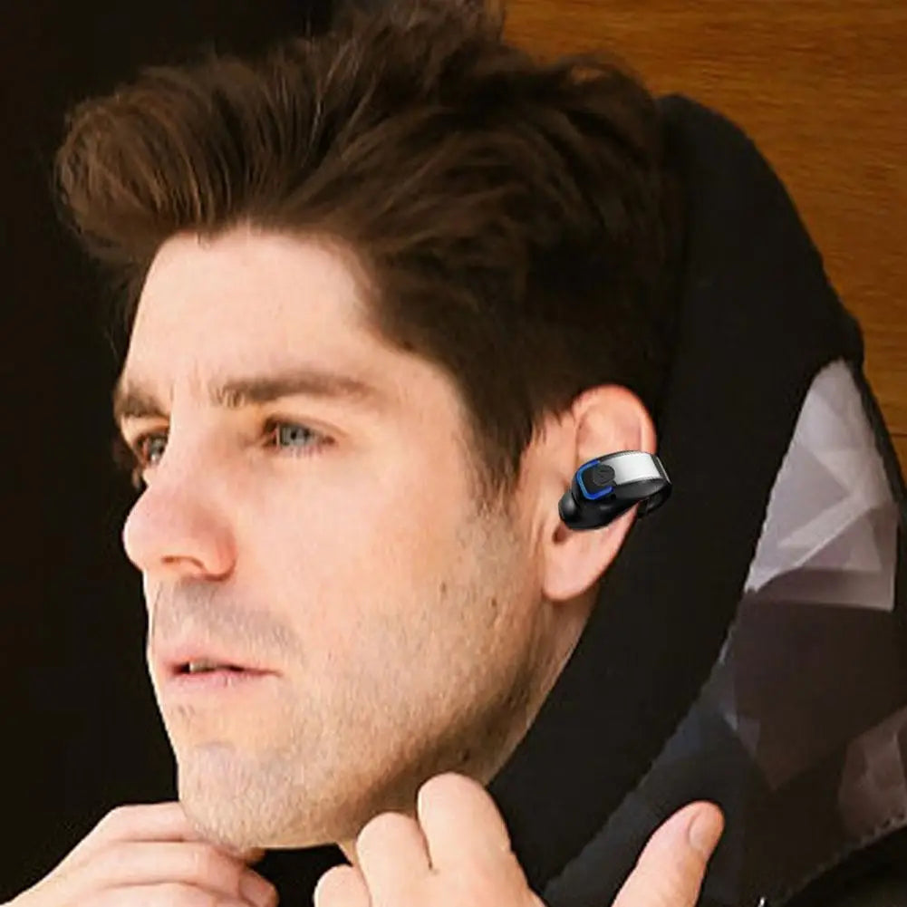 1PC Bone Conduction TWS Headphones Bluetooth Ear Clip Lightweight Business Sports Game Headset with Mic Noise Reduction Tool