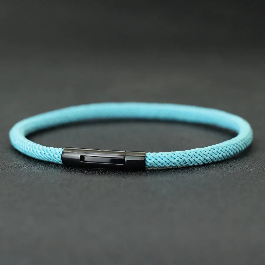 Pulsera minimalista elegante de cuerda para hombre, grado A, rosca de 4 mm