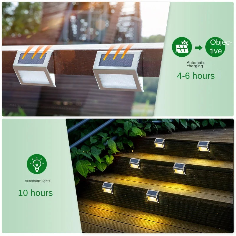 Lámpara solar de jardín para exteriores, decoración de jardín, luz para escaleras, luz para patio, luz de pared para paisaje