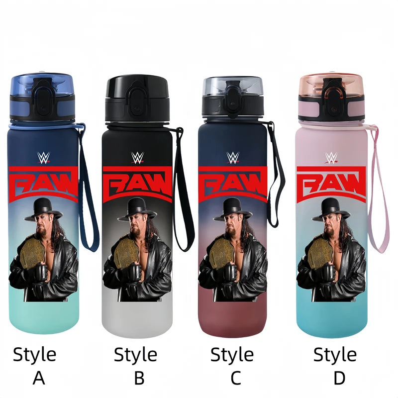Vaso de agua portátil de 650 ml con personajes de anime y lucha libre.