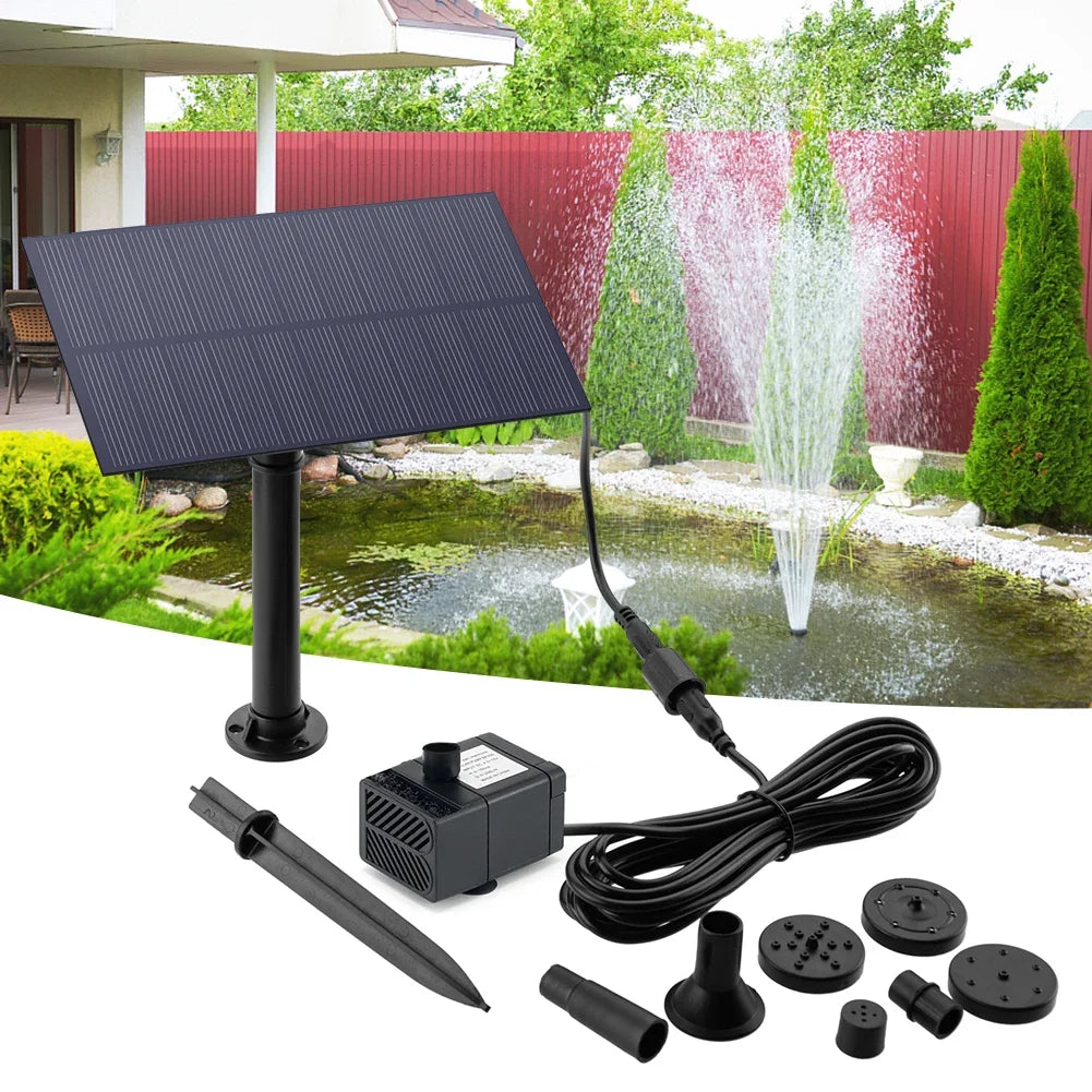 Fuente de agua de 5W 5V para decoración de jardín con estaca, panel solar, bomba de agua, sistema de riego, kits de ahorro de energía para acuarios.