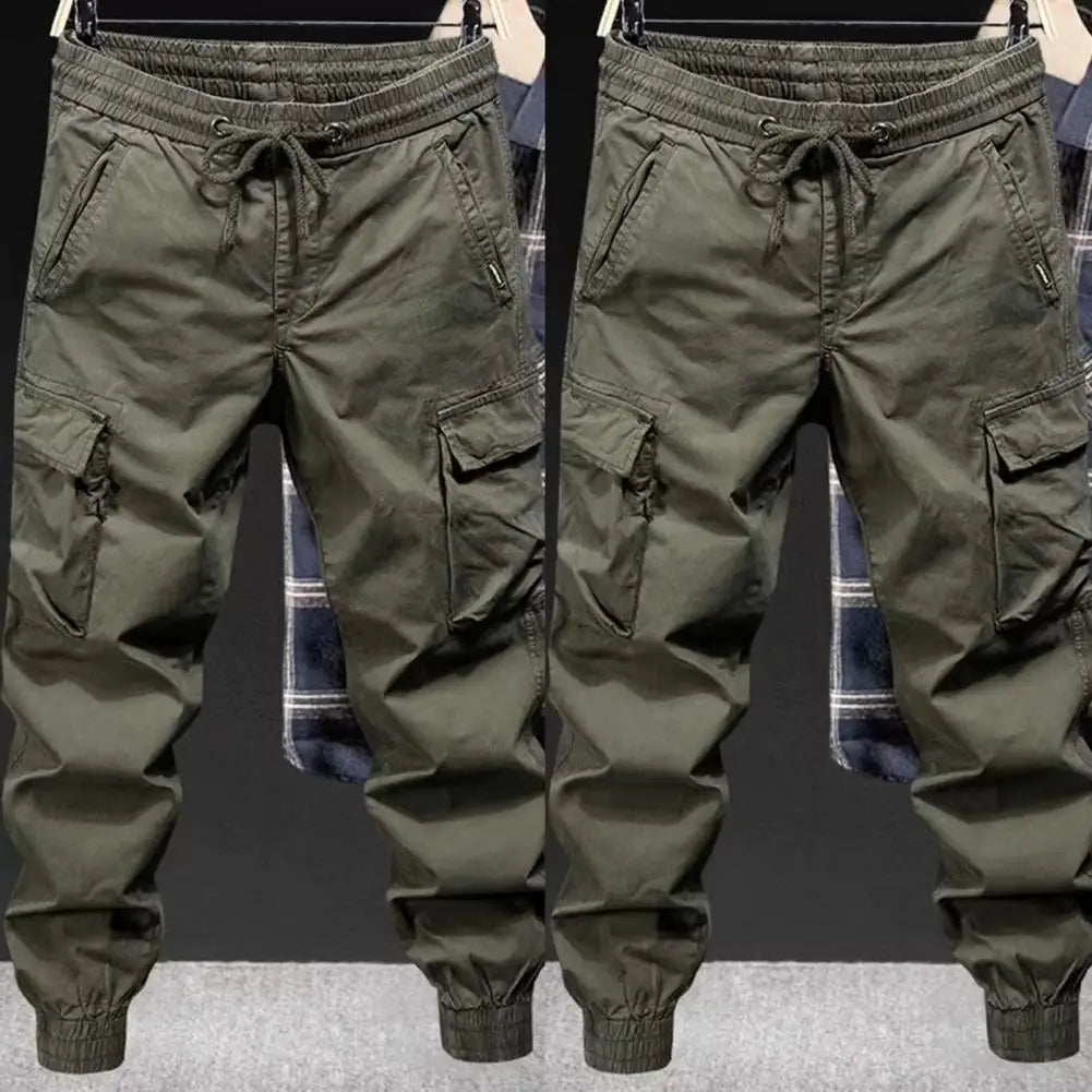 Pantalones deportivos para hombre, tallas M-5XL, estilo cargo, con cordón.