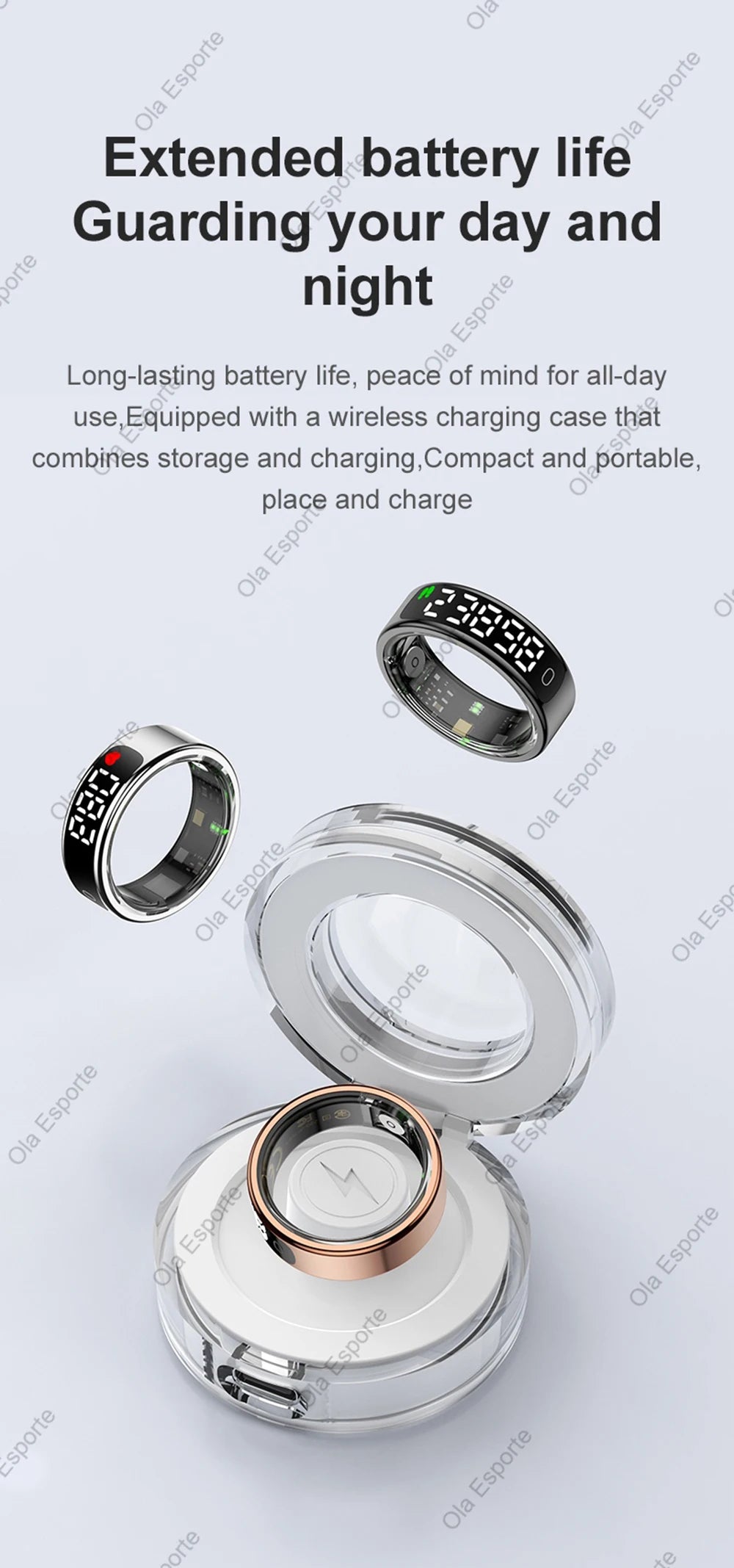 Anillo inteligente 2026 con pantalla táctil, carga inalámbrica, control inteligente, gestor de salud y resistencia al agua de 5 ATM para hombres y mujeres. Nuevos anillos.