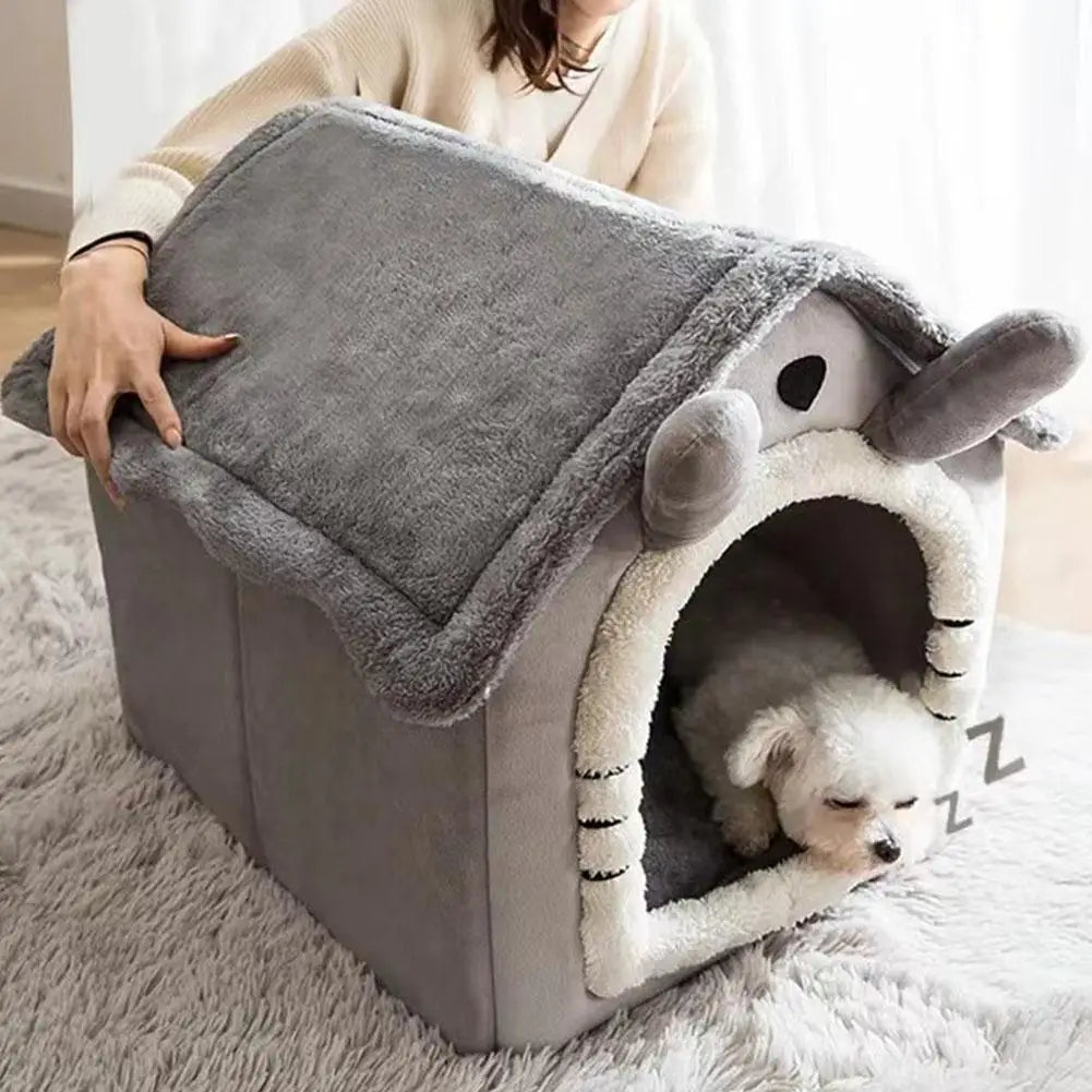 Casa para mascotas Cama para gatos Cueva para perros Caseta Saco de dormir cálido Tienda acogedora Cojín suave para cachorros Esterilla Suministros de invierno para interiores