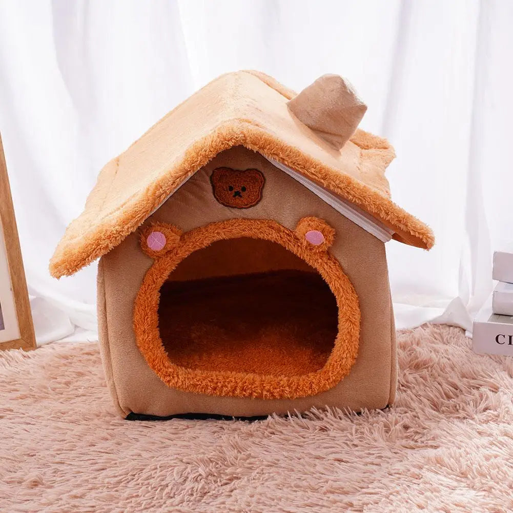Casa para mascotas Cama para gatos Cueva para perros Caseta Saco de dormir cálido Tienda acogedora Cojín suave para cachorros Esterilla Suministros de invierno para interiores