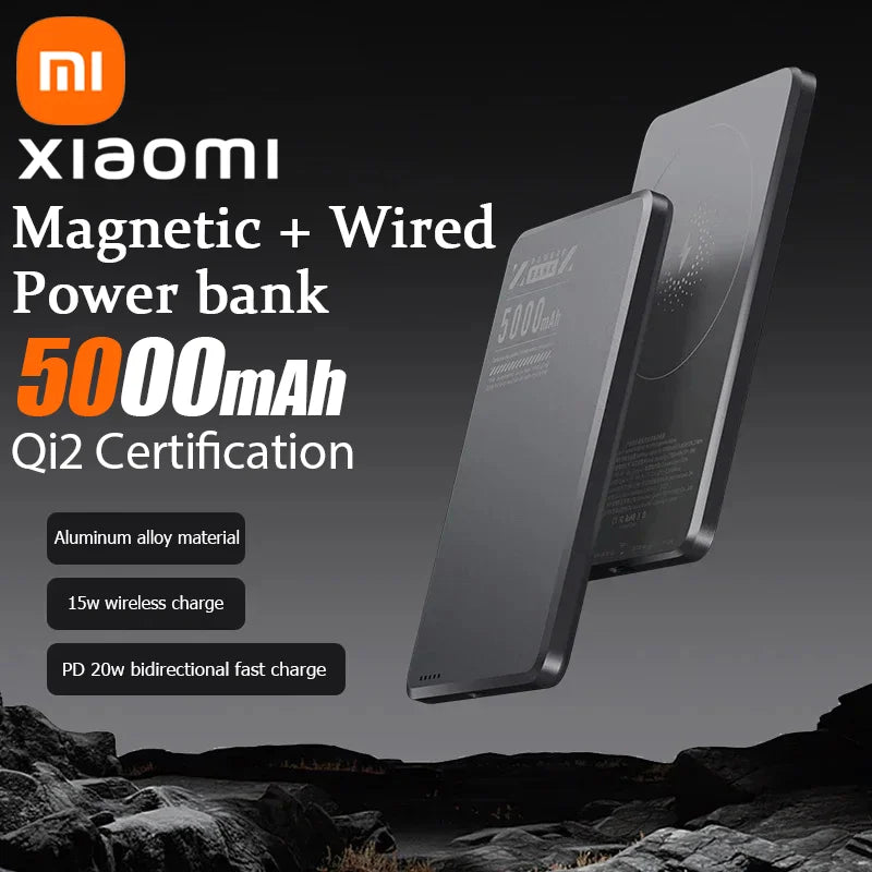 Xiaomi Metal Magnetic Power Bank Super Fast Charging Compact Portable Mini Ultra-Thin Wireless Power Bank with Large Capacity